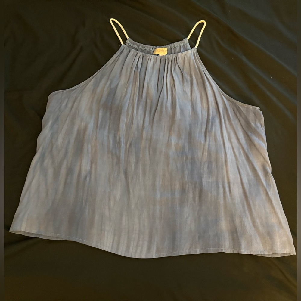 Junior’s La Vie 89 flowy lightweight chambray top with rope straps EUC size XL